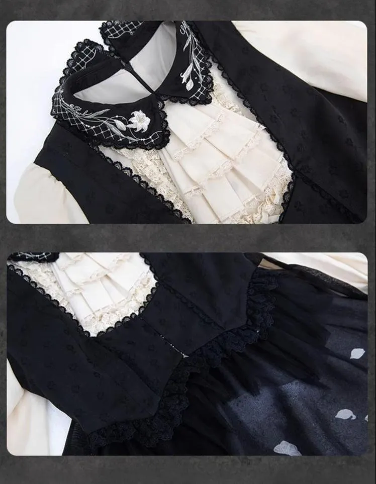 Mademoiselle Pearl~Lily Poetry~Lily Print Lolita Dress Collection