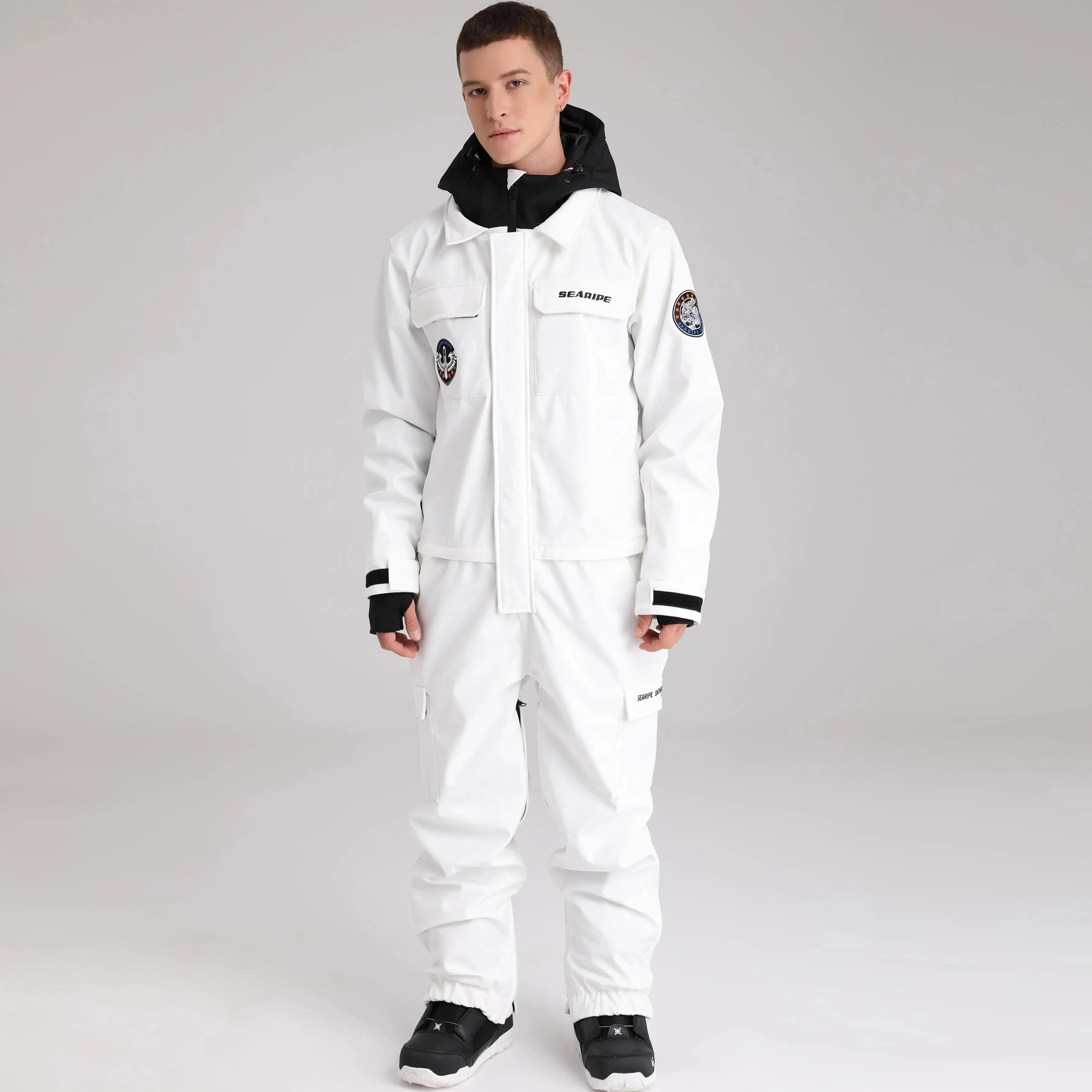 Men Cargo One Piece Ski Jumpsuit