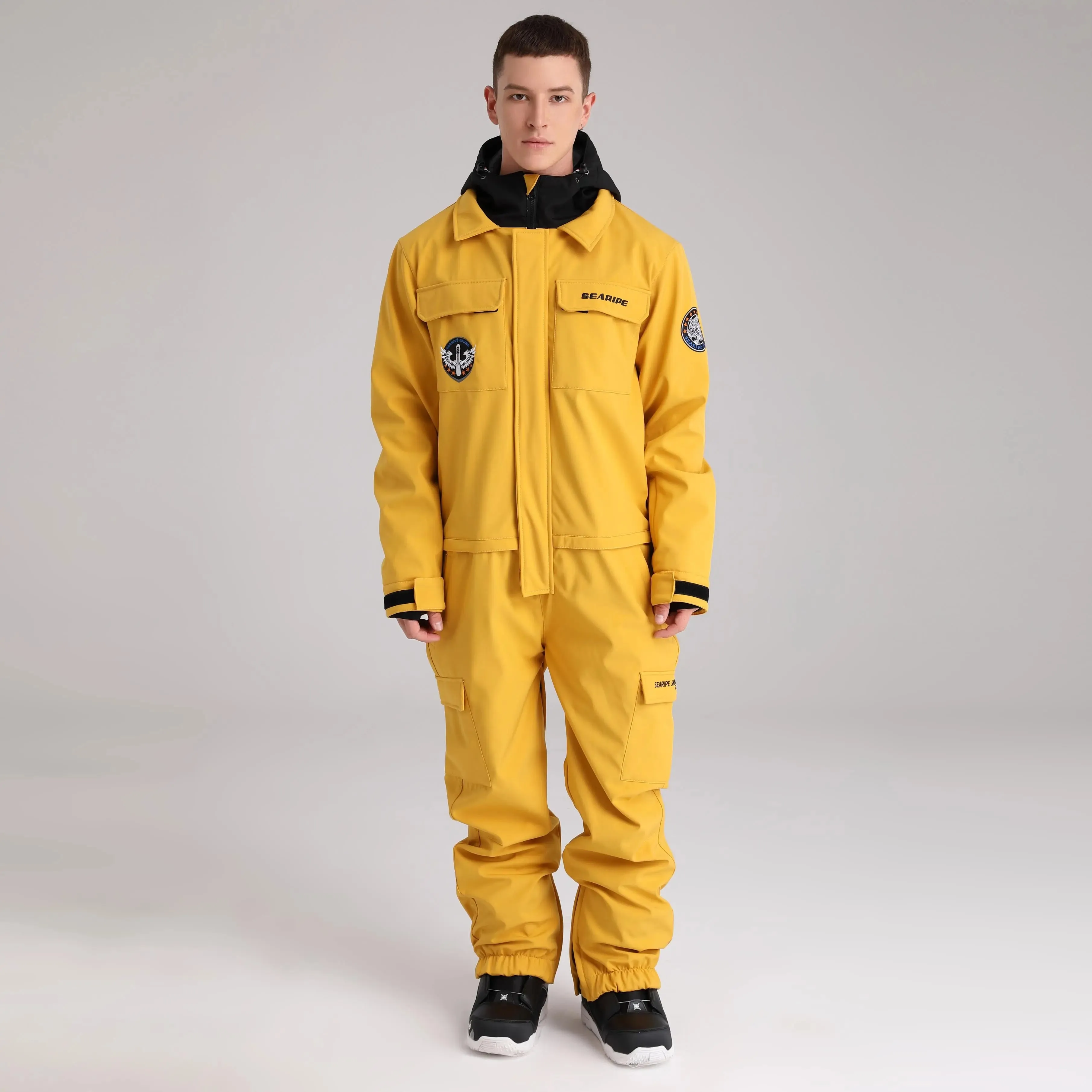 Men Cargo One Piece Ski Jumpsuit