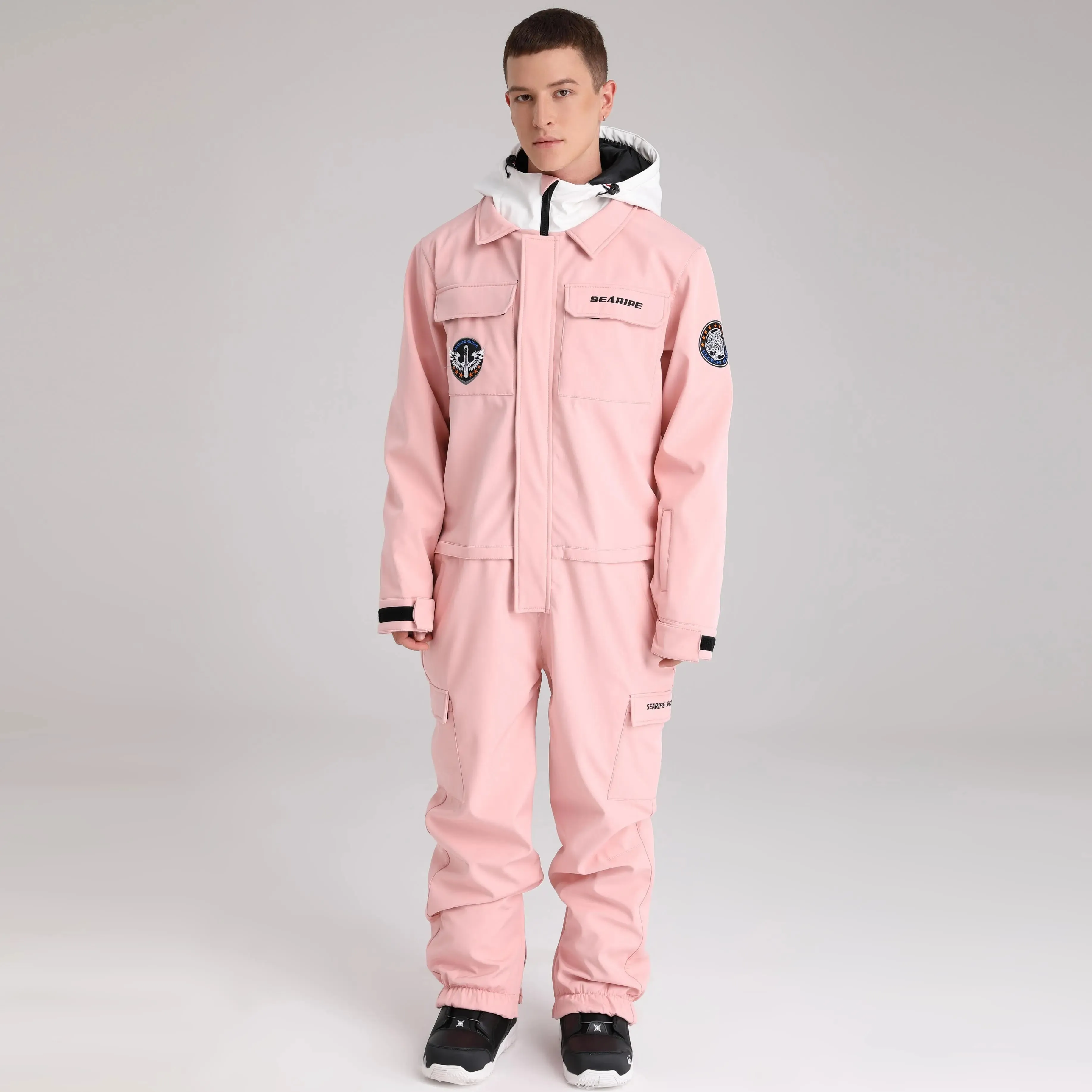 Men Cargo One Piece Ski Jumpsuit