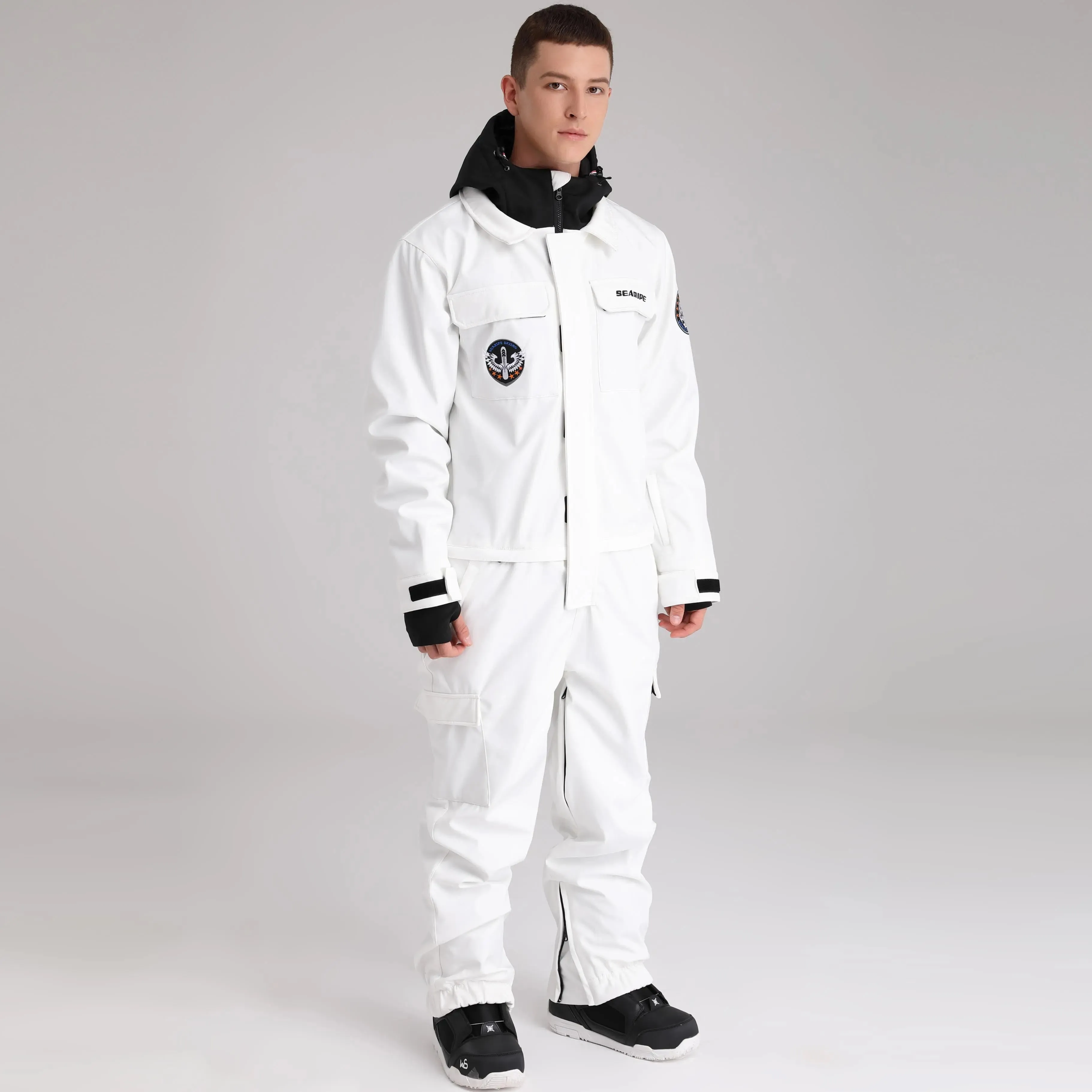 Men Cargo One Piece Ski Jumpsuit