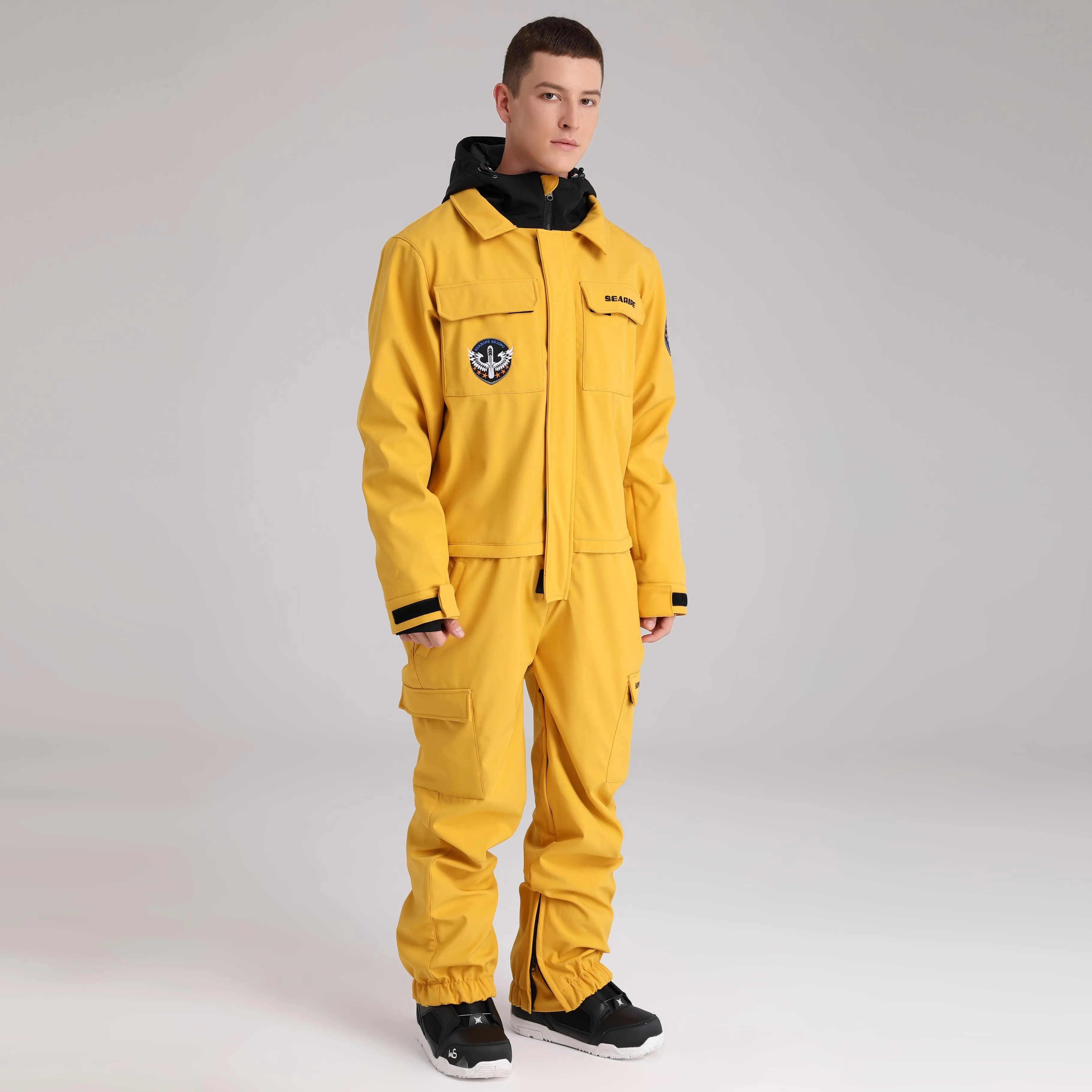 Men Cargo One Piece Ski Jumpsuit