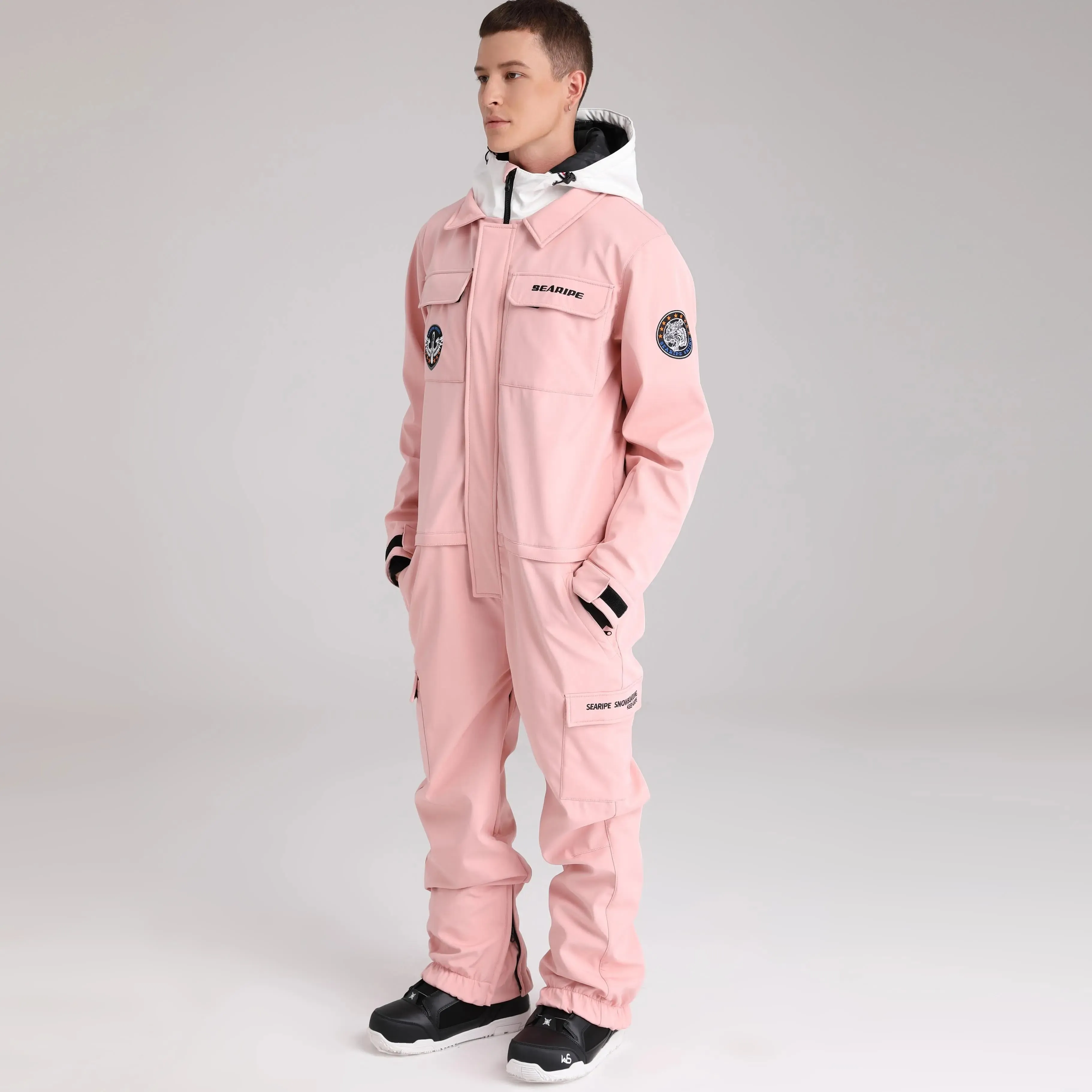 Men Cargo One Piece Ski Jumpsuit