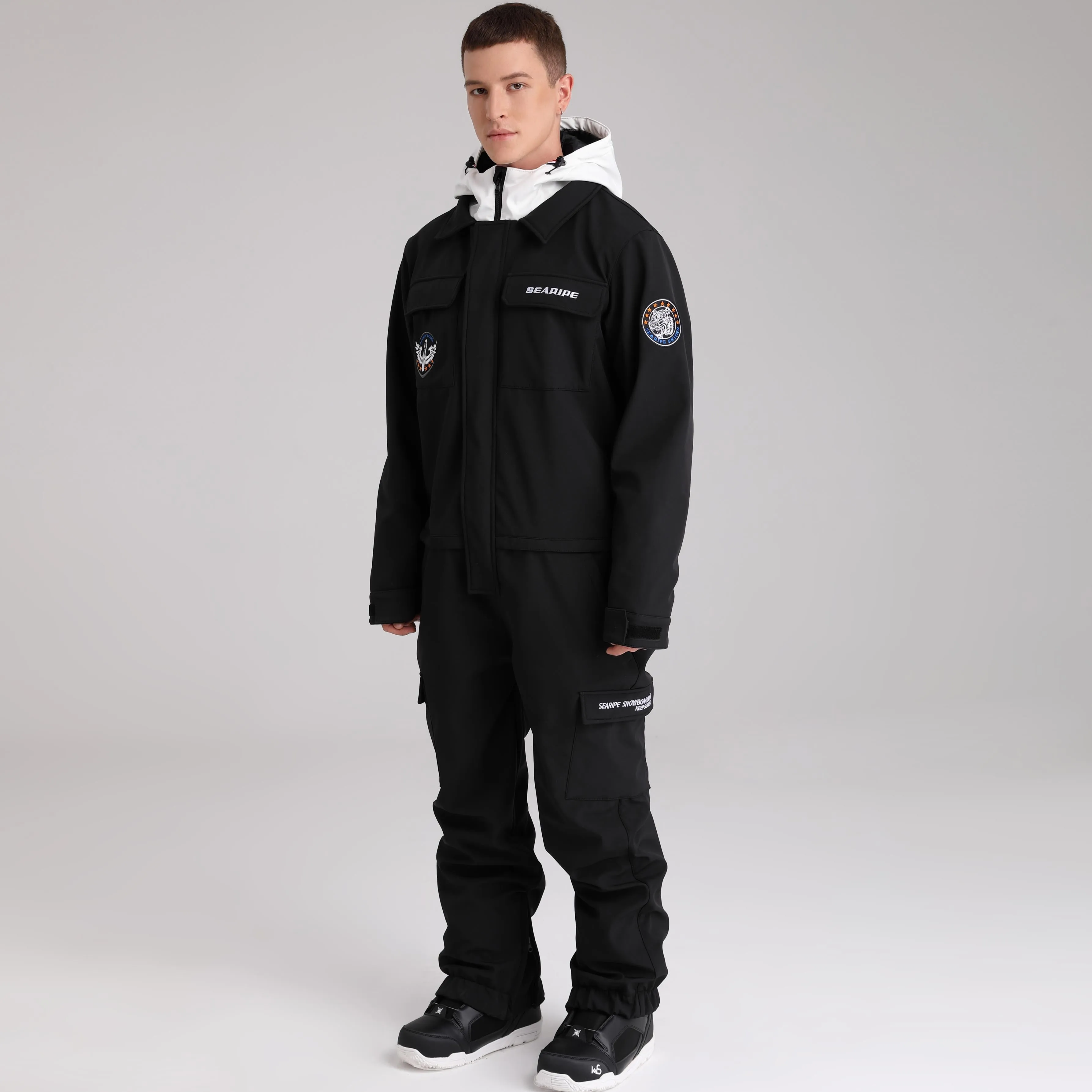 Men Cargo One Piece Ski Jumpsuit