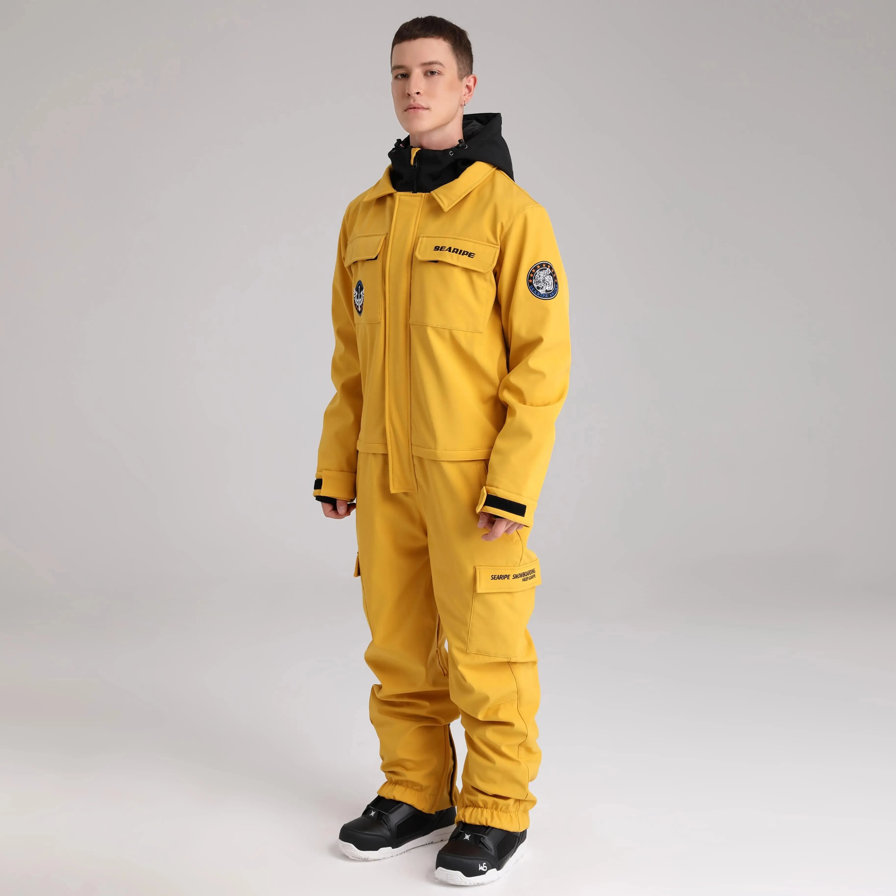 Men Cargo One Piece Ski Jumpsuit