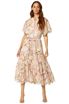 Misa - Malena Dress in Printed Eyelet