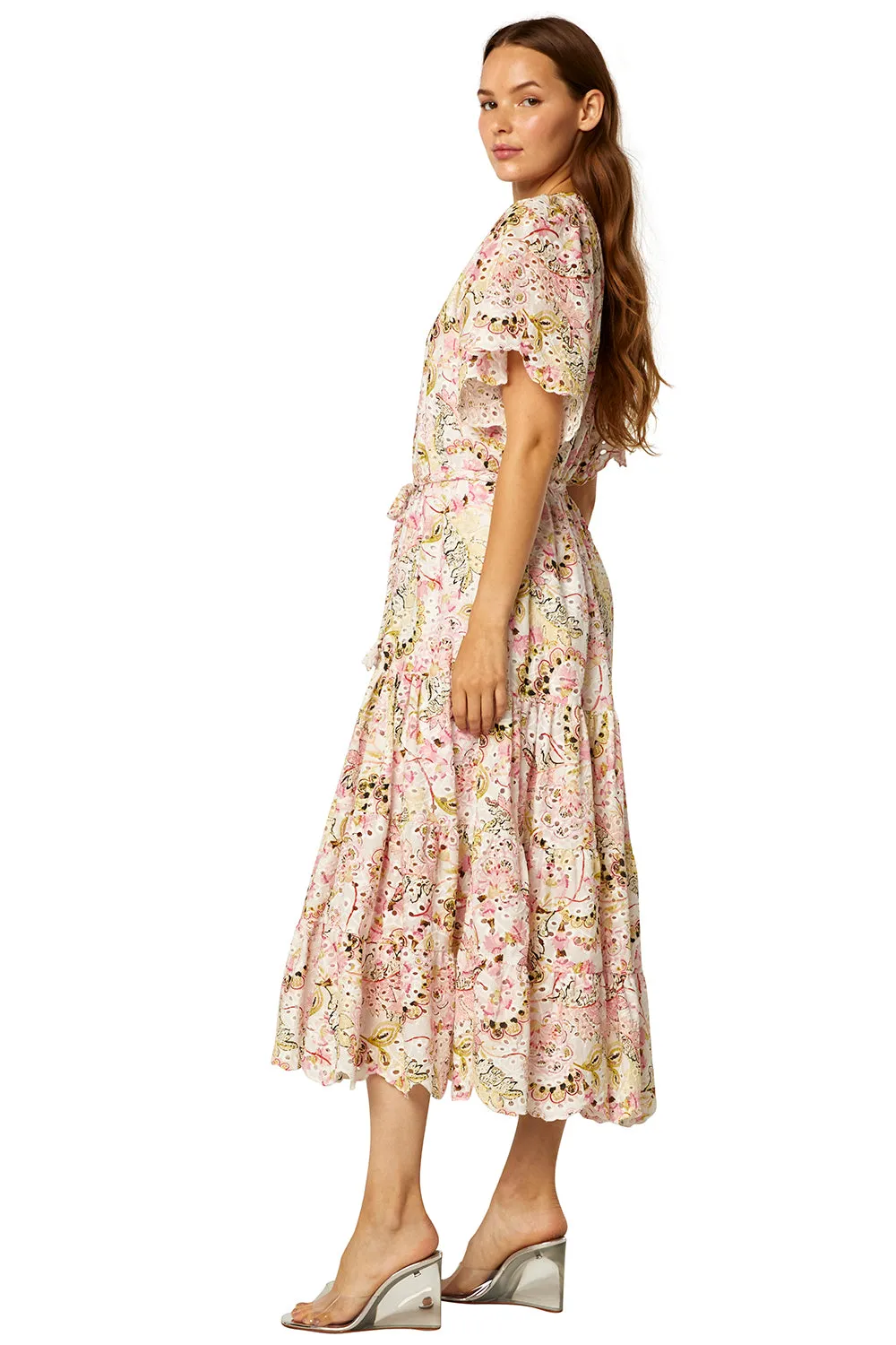 Misa - Malena Dress in Printed Eyelet