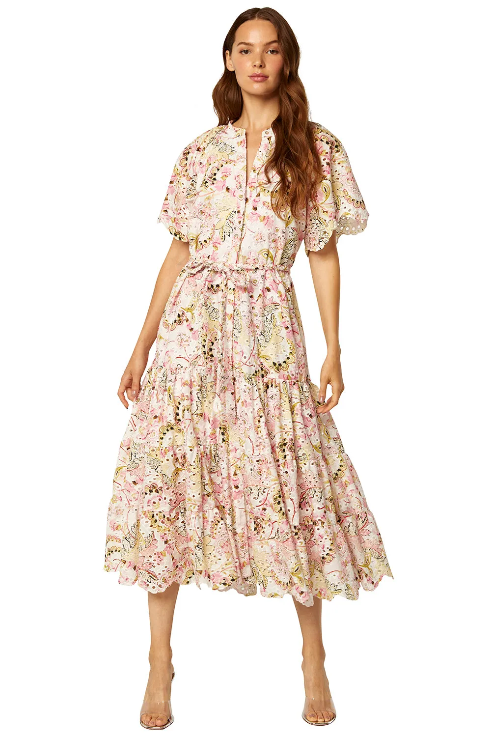 Misa - Malena Dress in Printed Eyelet