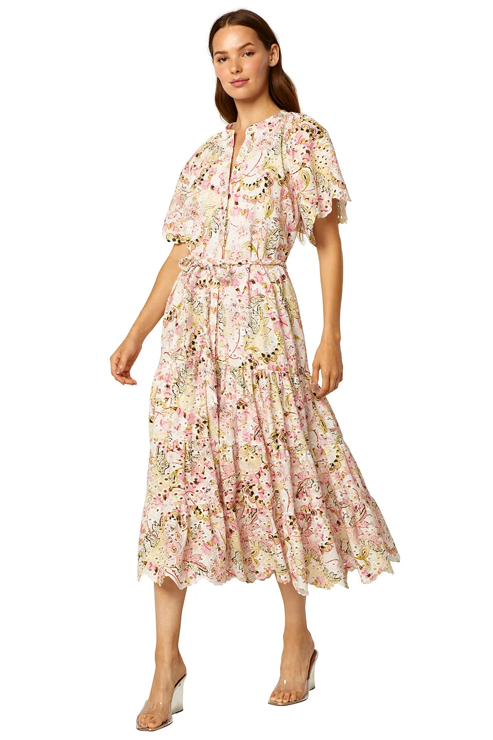 Misa - Malena Dress in Printed Eyelet