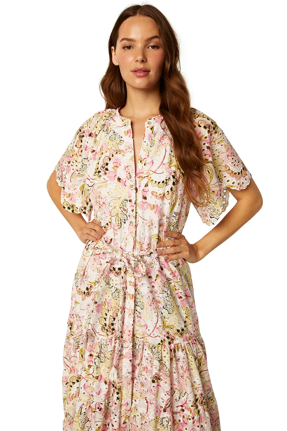 Misa - Malena Dress in Printed Eyelet