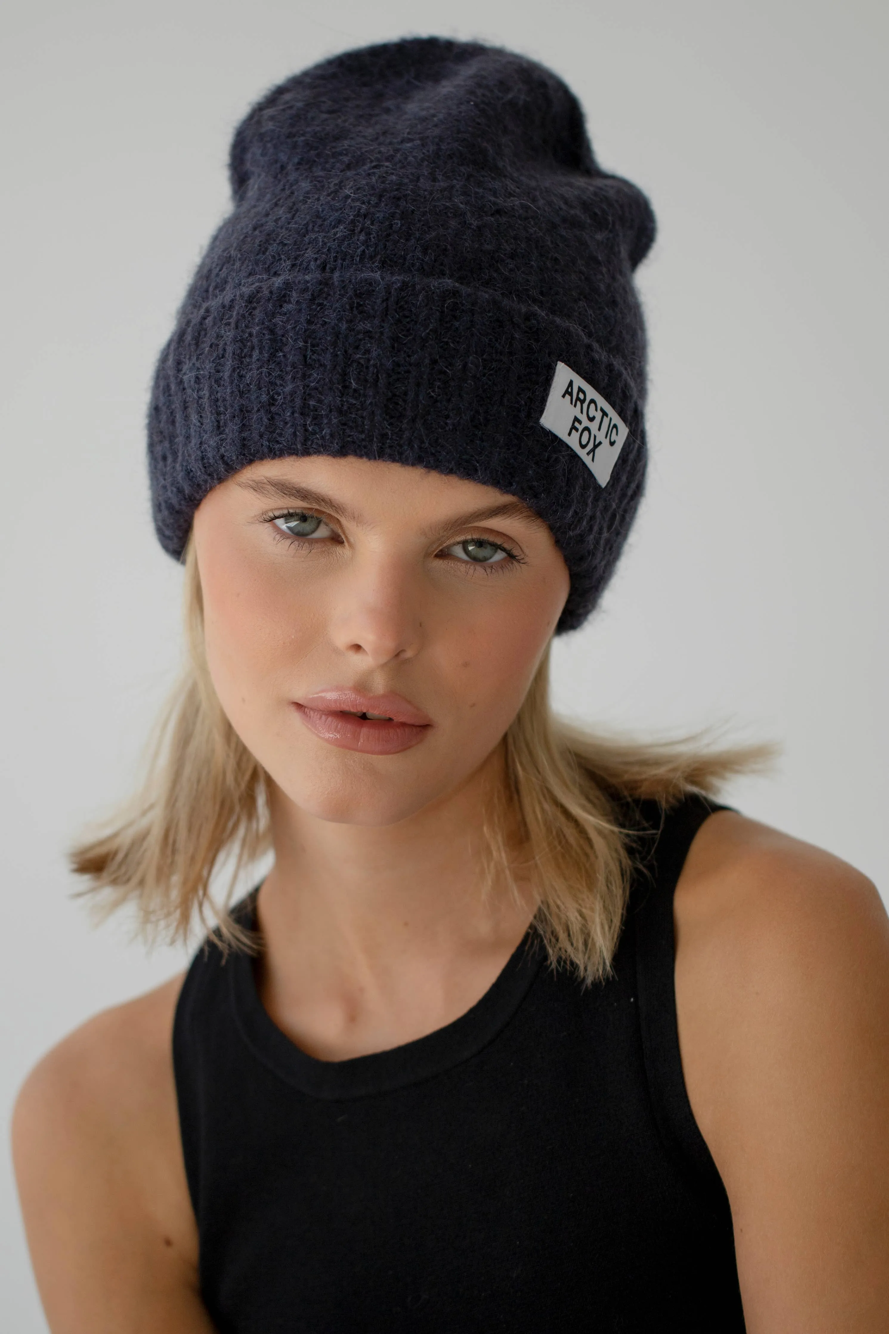 Mohair Beanie Hat | Deep Navy