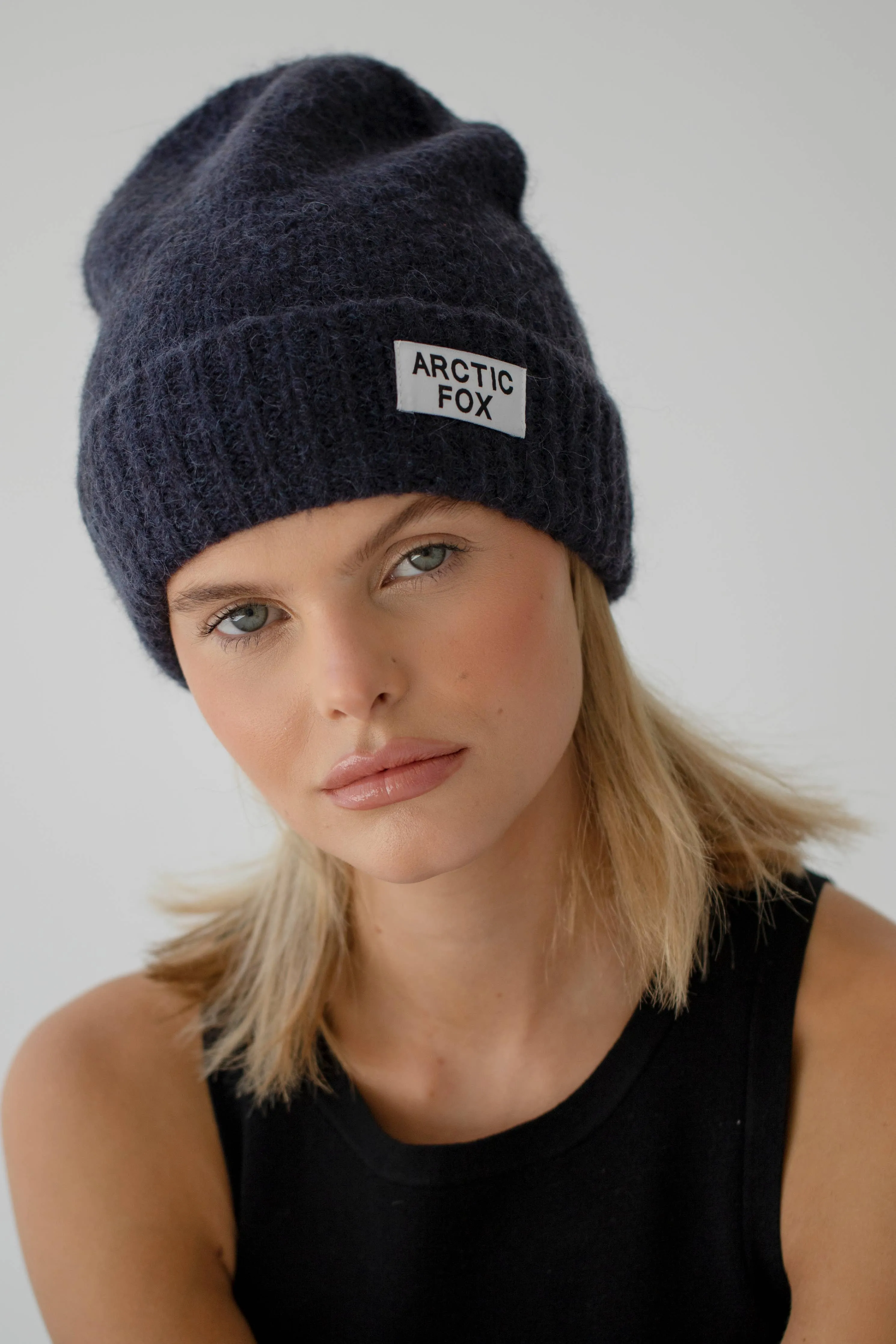 Mohair Beanie Hat | Deep Navy