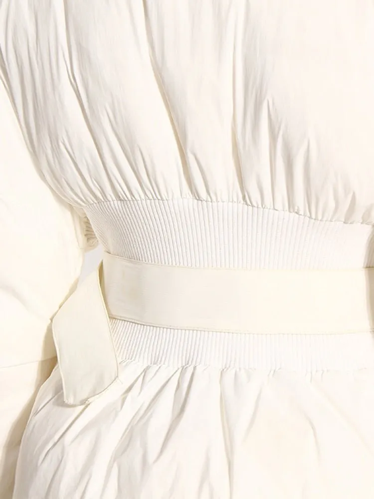 Pre Order:  Puffy Slim Waist Belted Parka