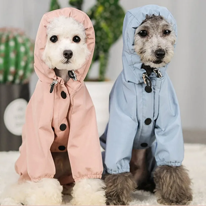Reflective Dog Raincoat Waterproof Mesh Breathable Dog Rain Jacket