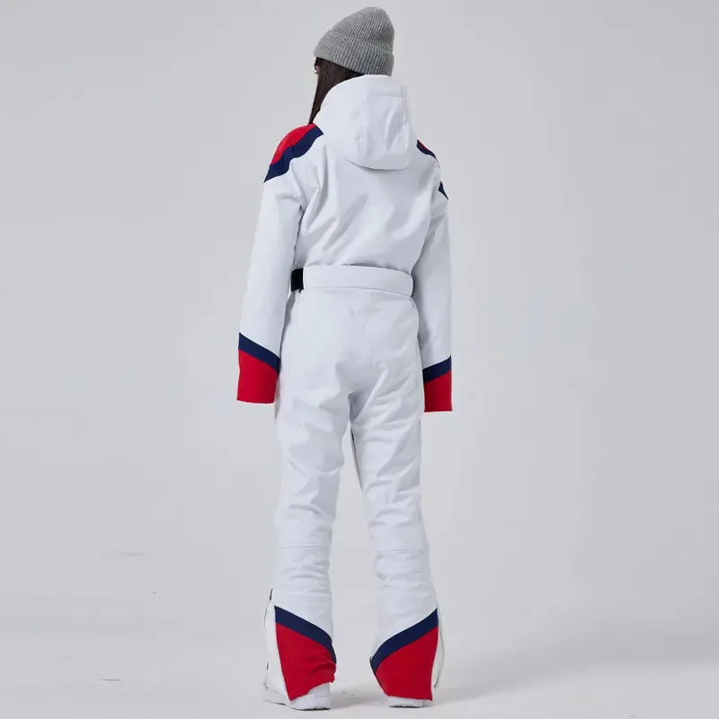 Retro Ski Onesie Women's One-piece Snow Jumpsuits