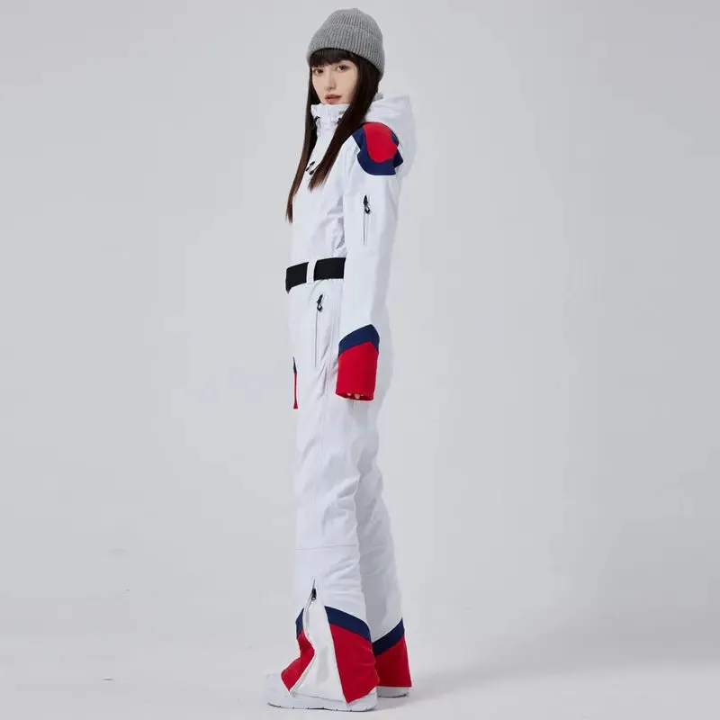 Retro Ski Onesie Women's One-piece Snow Jumpsuits