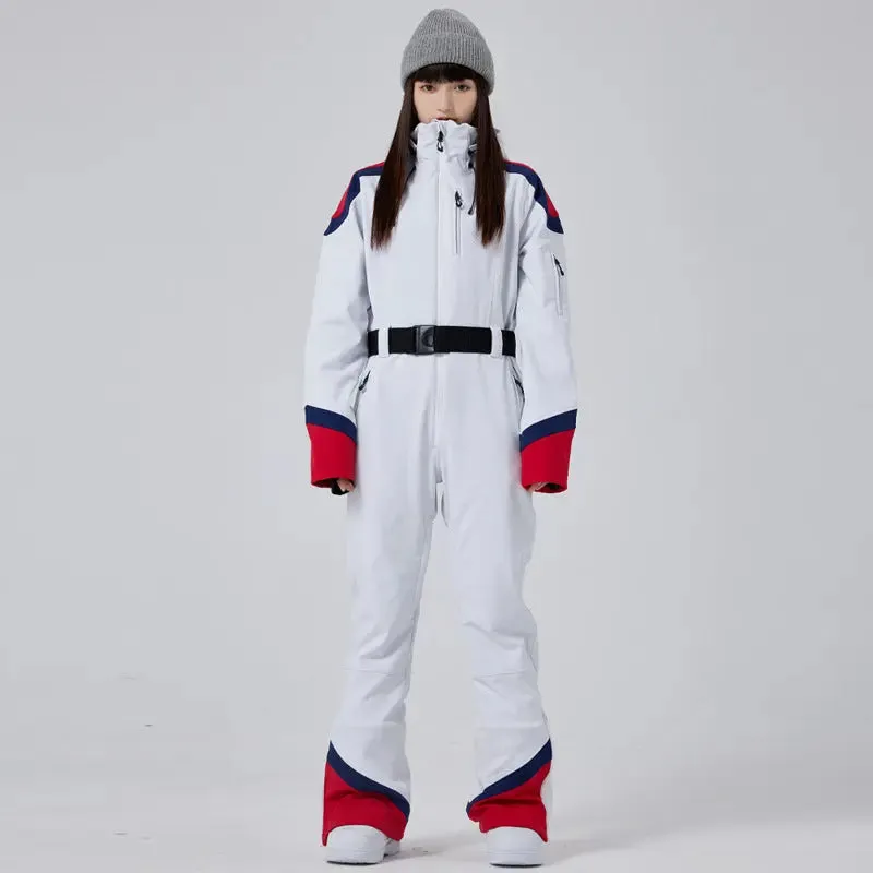 Retro Ski Onesie Women's One-piece Snow Jumpsuits