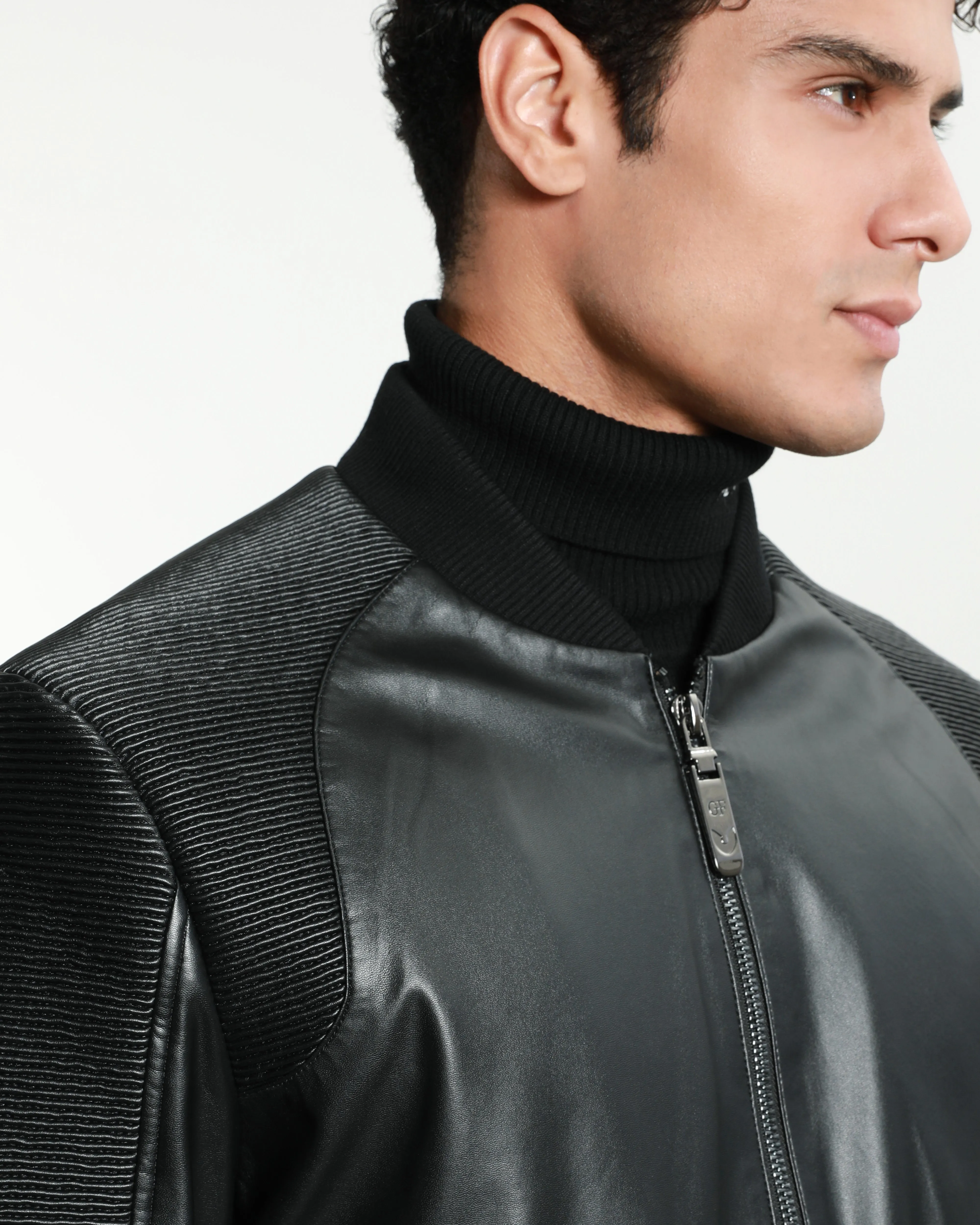 Ribbed Leather Jacket