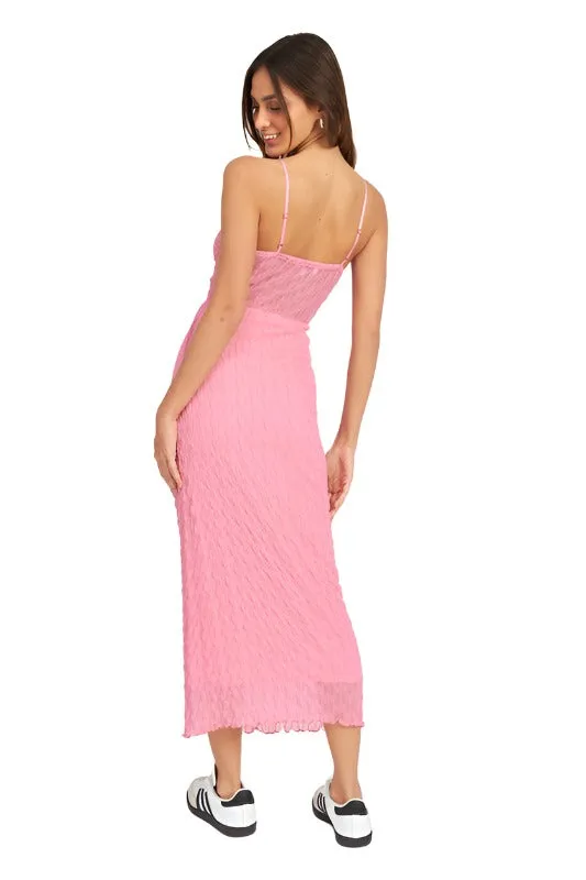 Spaghetti Strap Midi Dress With Cut Out