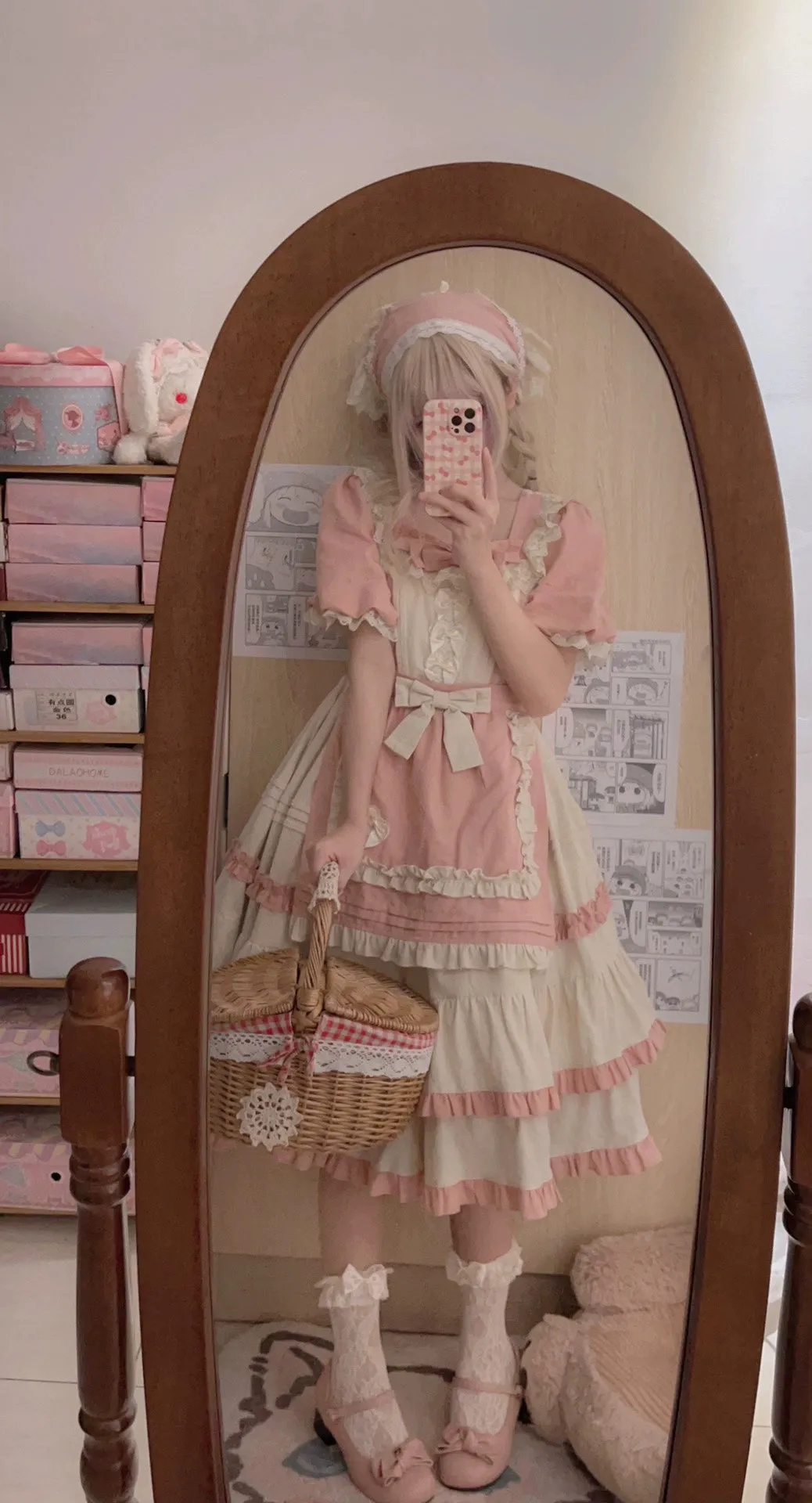 Sugar Girl~Country Lolita OP Dress Short Sleeve Summer Dress
