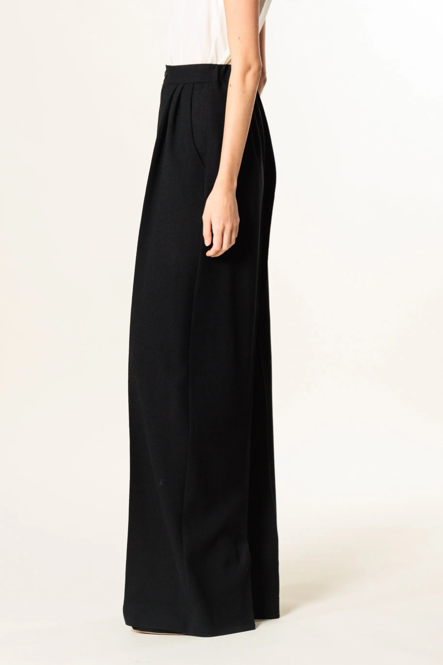 Trousers "BORDEAUX MAXI " / Light Wool Crepe