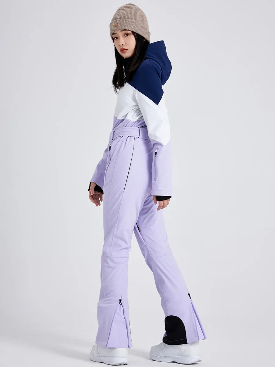 Women One-piece Ski Suit Slim High Neck Jumpsuits